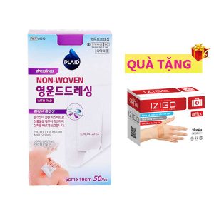 <b>Gạc vô trùng 6x10cm</b> (H50) mua <b><span style="color: red">1 hộp</span> + Tặng 1 hộp Bcn Izigo</b> 72x38mm