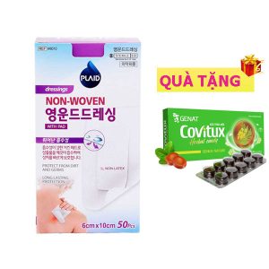 <b>Gạc vô trùng 6x10cm</b> (H50) mua <b><span style="color: red">1 hộp</span> + Tặng 1 hộp Covitux</b> viên ngậm ho