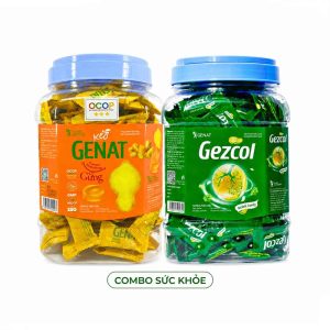 <b>1 hủ Genat gừng</b> 300 viên (137.500) <b>+ 1 hủ Gezcol</b> 300 viên (137.500)