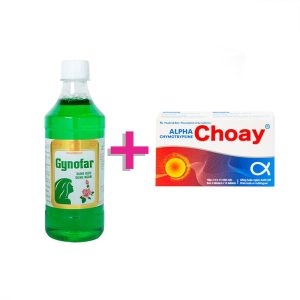 <b><span style="color: #E91E63">Combo: </span></b> <b>1 chai Gynofar</b> 500ml (27.000) <b>+ 1 hộp Alpha Choay</b> (69.500)