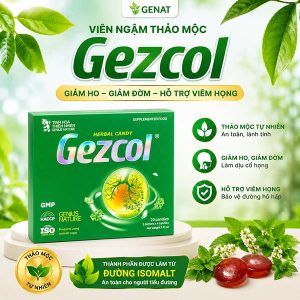 <b>Gezcol</b> Viên ngậm thảo mộc (H20) | <b><span style="color: green"> Đường Isomalt</span></b>