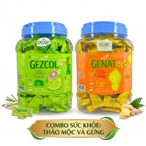<b>1 hủ Gezcol chanh sả</b> H300 (137.500) <b>+ 1 hủ Genat gừng</b> H300 (137.500)